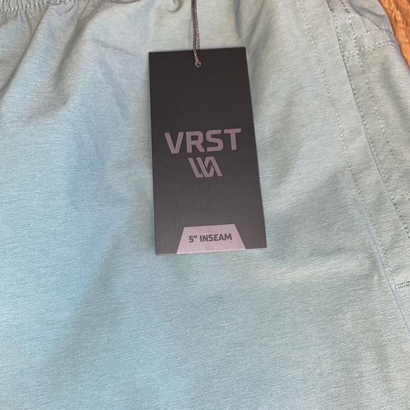 VRST Woven Nylon Shorts XXL 5" Dusty Teal Heather Zippered Pocket NEW - Picture 2 of 5